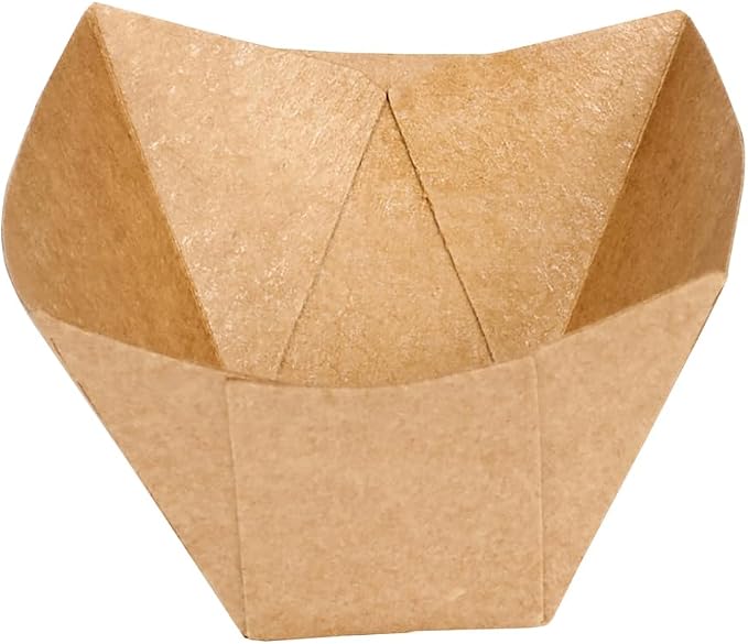 Restaurantware-Bio Tek 2 Ounce Food Trays, 400 Disposable Paper Food Trays - Heavy-Duty, Grease-Resistant, Kraft Paper Food Boats, For Snacks, Appetizers, Or Treats, Use At Parties Or Carnivals - Image 15