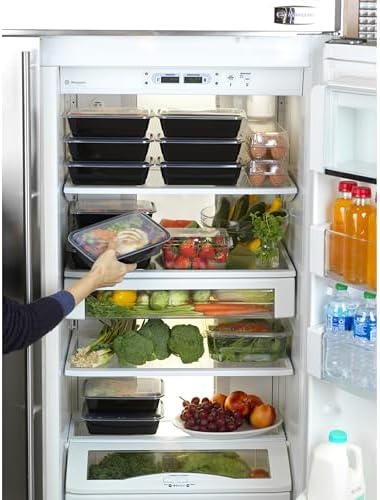 GoodCook Meal Prep Rectangle Single Compartment 30 units, Black, BPA Free - Image 5
