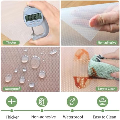 Shelf Liners 24 inch x 20 ft Kitchen Cabinets Liner Non-Stick Drawer Mats EVA Protector Shelving Cupboard Lining (Clear, 24 inch x 20 ft) - Image 2