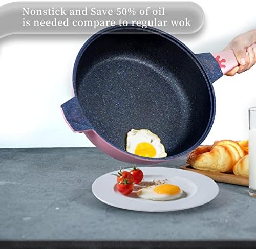 TIBORANG 11 Inch Nonstick Frying Pan with Lid,8-in-1 Multipurpose Cookware - Image 4
