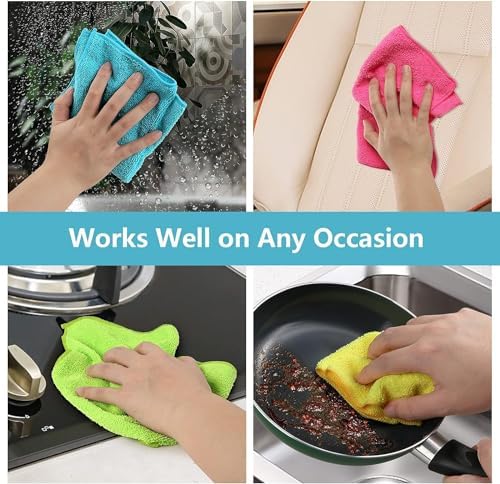 HOMEXCEL 400PK Microfiber Cleaning Cloth, Cleaning Rag for Home, 11.5x11.5 - Image 6