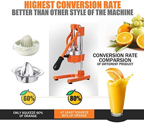 Commercial Heavy Duty Cast Iron Hand Press Manual Orange Citrus Lemon Lime Grapefruit Pomegranate Fruit Juice Squeezer Machine with Stainless Steel Cup - Image 3