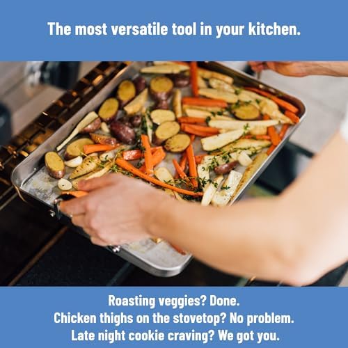 Misen Stainless Steel Roasting Pan with Handles - Versatile 5-Ply Design, Easy Grip Handles, Multi-Functional Cooking, Ideal for Baking, Searing, & Roasting, Superior Heat Conduction, Premium - 9" - Image 3