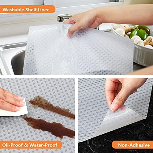 Shelf Liner Non Adhensive Drawer Cabinet Mat Clear 11.8"× 236.2" Pack of 2 - Image 3
