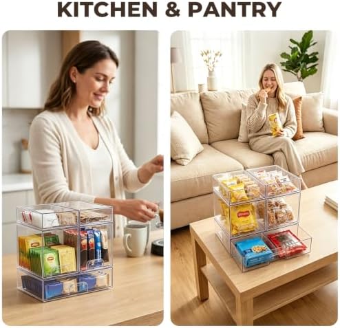 Stackable Bottle Storage Organizer Baby, Clear Acrylic Storage Drawers with Non-Slip Pads, Ideal for Countertop, Vanity, Bathroom, Kitchen, Cabinet, Pantry, and Office Organization, 5 Pack - Image 5