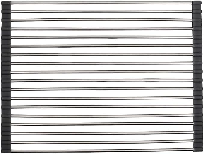 Strictly Sinks Stainless Steel Roll Up Dish Drying Rack – Silver 16 Inch Over The Sink Drying Rack Ideal for Apron Workstation Sinks Only – Multipurpose Foldable Dish Rack (16-3/8″ x 13″ x 3/8″) - Image 6