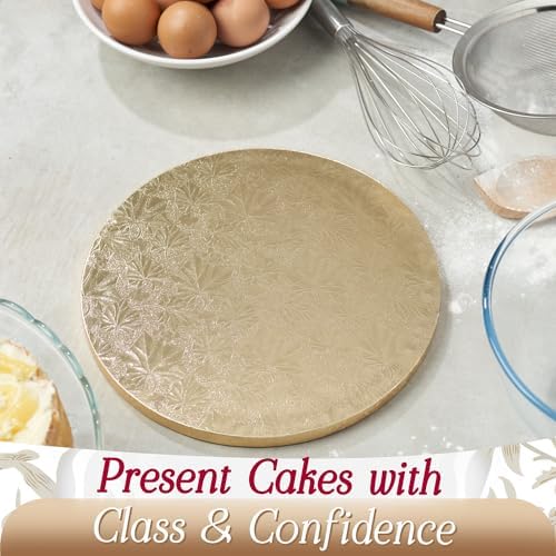Cakebon Cake Boards 10" Gold Round Cake Drums 1/2" Thick Smooth Edge 12Pack | 10 Inch Cake Drum, Cake Drums 10 Inch, Base para Pastel, Cake Rounds, Cake Base Board, Cake Boards 10 Inch Round - Image 4