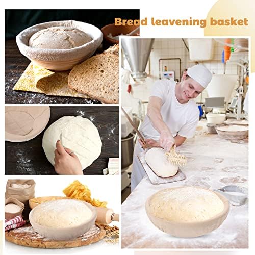 Gejoy 20 Sets Proofing Baskets Banneton with Cloth Liner,Round,9 Inch | Rattan Bread Baskets for Sourdough Baking, Round Banneton Bowls with Linen Liners, Bulk Supplies for Artisan Loaves - Image 6