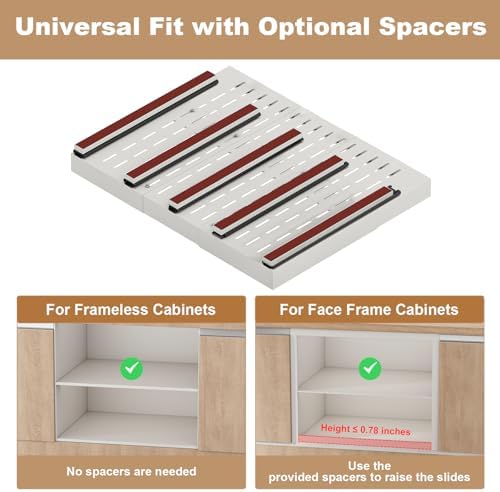 Fokyfok Pull Out Cabinet Organizer,23"-31"W,17"-24"D,Expandable,Adhesive - Image 7