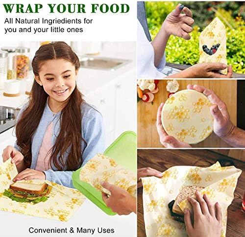 Reusable Storage Bags 15 Packs Reusable Silicone Storage Bags Set with 6 PCS Eco-Friendly Leakproof Silicone Food Storage Bags,3PCS Beeswax Wrap+6PCS Silicone Stretch Lids Cover for Meat Fruit Veggies - Image 4