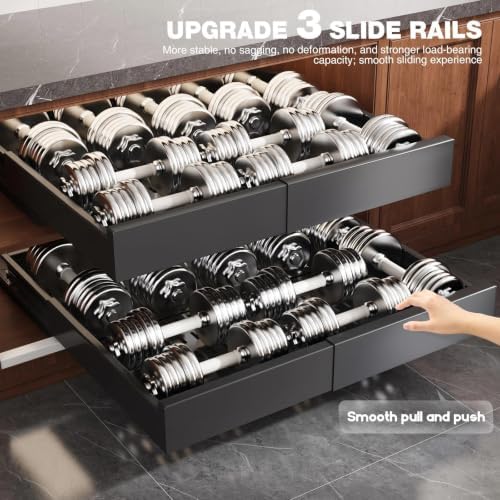 Seinloes 4 Pack Pull Out Cabinet Organizer Expandable Width(15"-25") and Depth(17"-24"),Slide Out Drawers With Raising Pad for Framed Cabinets,No Drill Roll Out Shelves for Kitchen,Bathroom,Black - Image 6