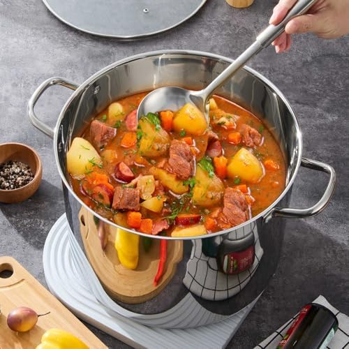 LIANYU 20 QT Stainless Steel Large Stock Pot, Heavy Stockpot with Glass Lid - Image 4