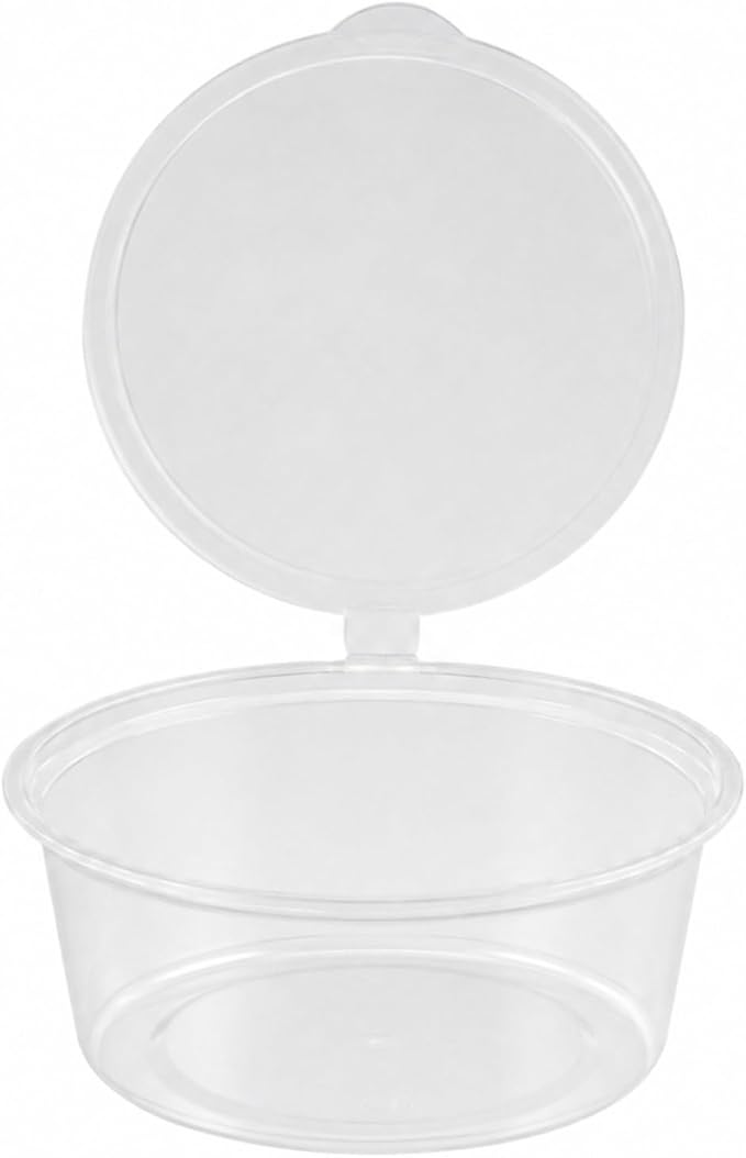 Restaurantware Clear Plastic Sauce Cups With Hinged Lids 2000 Count 2 Ounce Disposable Dipping Containers, Spill-Proof Storage Cups, Freezer-Safe Portion Bowls, Clear - Image 2