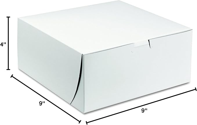 SCT White One-Piece Non-Window Bakery Boxes, 9 x 9 x 4, White, Paper, 200/Carton - Image 10