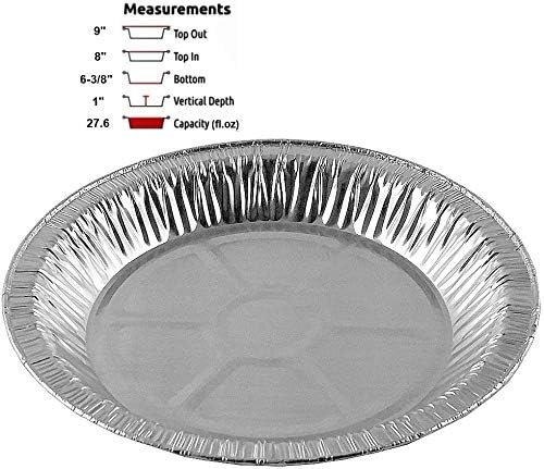 Pactogo 9" Aluminum Foil Pie Pans 1" Medium Deep - Made in USA Disposable Tins (Pack of 200) - Image 2