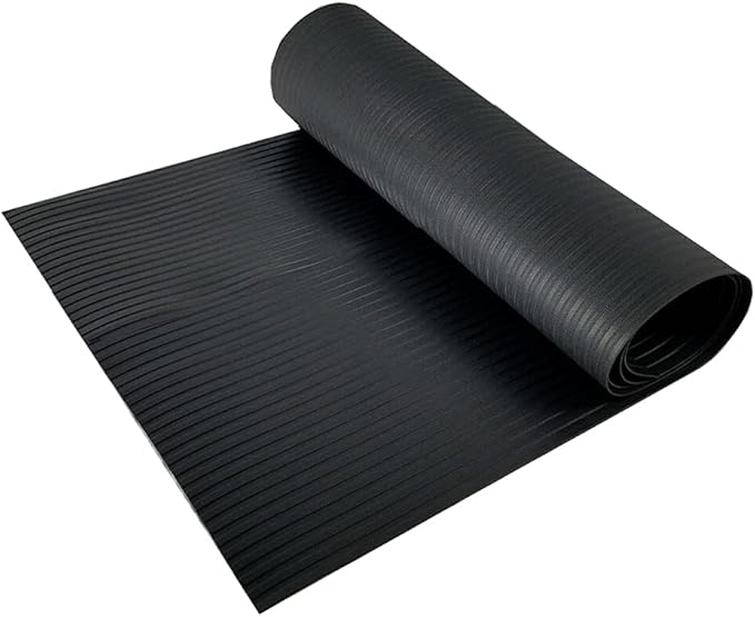 RESILIA Utility Runner- 24 inch Wide Black Plastic- Embossed Wide Rib Pattern - Tool Box Liner, Garage Drawer & Shelf Organization, Workbench Storage, 24 Inches x 12 Feet, Black, Made in the USA by Resilia