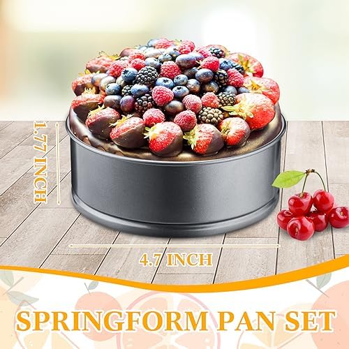 Sunnyray 16 Pack 4.7 Inch Springform Pan Set for Baking Mini Cheesecake Pan | Removable Bottom, Nonstick Carbon Steel Molds, Leakproof Basque Cake Party Favors, Small Quiches Pizzas, Back to School Dorm - Image 2