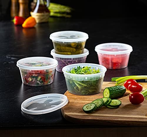 Pantry Value [Case of 240 12 oz. Plastic Food Storage Deli Containers with Lids - Perfect for Storing Soups, Sauces, and Snacks - Image 3