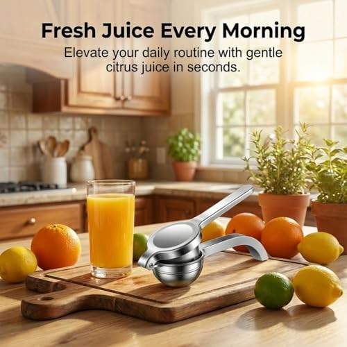 Handheld Lemon Juice Squeezer, Lemon Squeezer Stainless Steel, Manual Fruit Juice Squeezer, Heavy Duty Citrus Press Juicer, Ergonomic Hand Press Juicer for Lime, Orange, Grapefruit, Pomegranate (2pcs) - Image 5