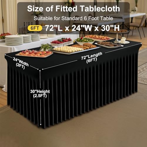 Smiry Spandex Elastic Fitted Table Cloth Skirt for 6FT Rectangle Table - Image 4