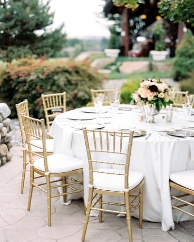 8 Pack White Round Tablecloths, Diameter of 132 inch - Image 2