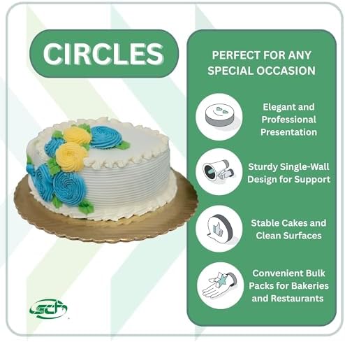 Southern Champion Tray 1630 14" Sturdy Corrugated Double Wall Cake Circle, Greaseproof, Gold Metallic (Case of 50) - Image 3