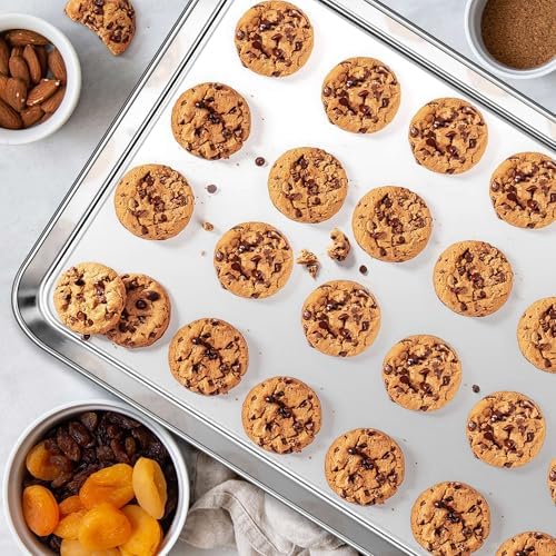 Homikit 12 Pack 18x13 Inch Stainless Steel Half Baking Sheet Set, Non Toxic | Large Cookie Pans for Oven, Metal Baking Tray for Roasting Cooking, Nonstick, Rust Free, Dishwasher Safe, Heavy Duty - Image 5