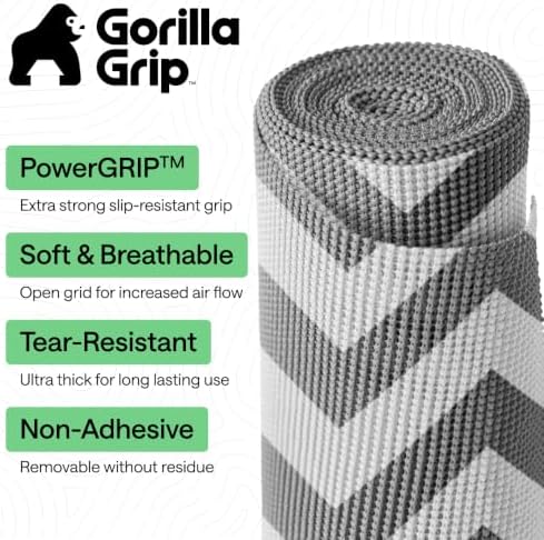 GORILLA GRIP powerGRIP Drawer Shelf and Cabinet Liner, 20" x30', Chevron - Image 2