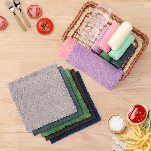 Homaxy 12 Pack Super Soft & Absorbent Dish Cloths, 10" x 10", Multi Color - Image 6