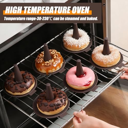 6pcs Donut Pan For Baking, Brown Bagel Molds, Pastry Molds For Baking Bagel, Doughnut, Cakes - Send Goods From Local Warehous - Image 3