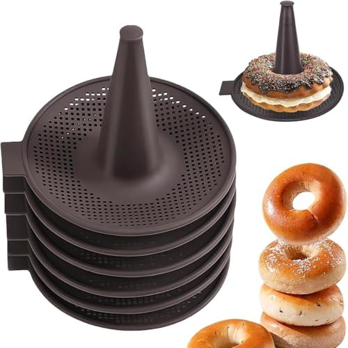 6pcs Donut Pan For Baking, Brown Bagel Molds, Pastry Molds For Baking Bagel, Doughnut, Cakes - Send Goods From Local Warehous by Unknown