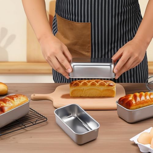 LIANYU 6.3 x 3.5 In Stainless Steel Mini Loaf Pans for Baking Bread, 20 PCS | Small Bread Loaf Pan Mold for Homemade Meatloaf, Metal Tin Loaf Baking Pan for Banana Sourdough Sandwich, Dishwasher Safe - Image 5