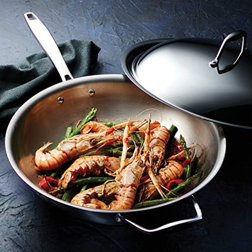 Tramontina Signature Tri-Ply Clad Stainless Steel 12.5-Inch Wok with lid - Image 4