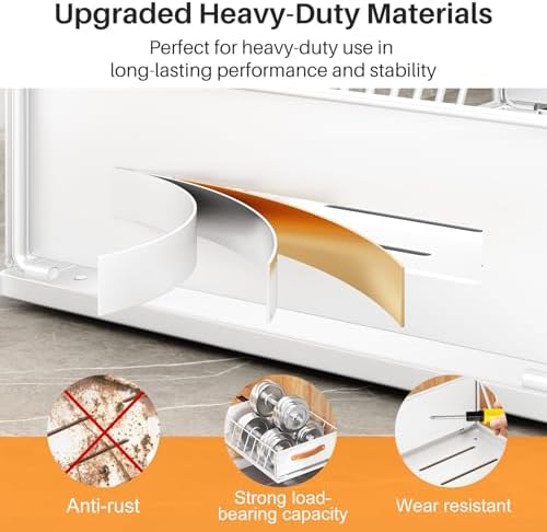 2Pack Pull out Cabinet Organizer,Heavy Duty Slide out Pantry Shelves Drawer Storage with Adhesive Nano Film,Sliding Mesh Basket with Handle for Kitchen, Bathroom, Home, 11.8W" X 15.7"D X 6.2"H,White - Image 6