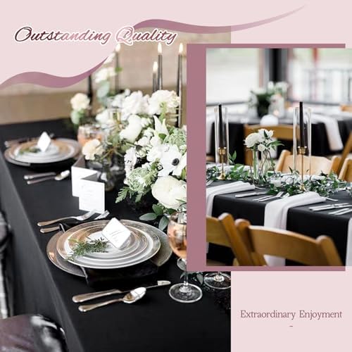 Black Tablecloths for Rectangle Tables,60 x 102 Inch - Image 6