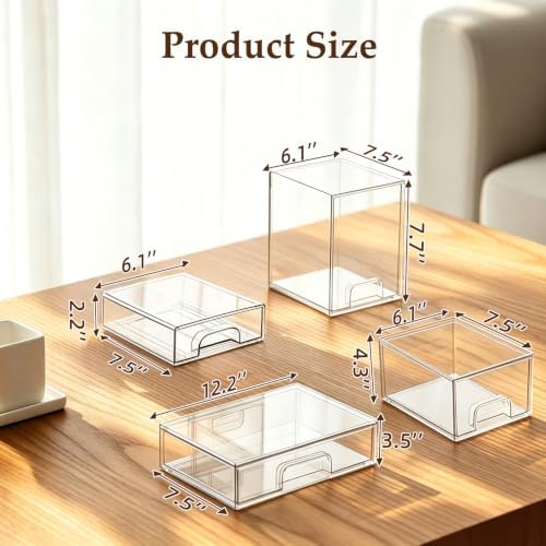 Baby Bottle Organizer 6 Pack Baby Bottle Storage Organizer Clear Bottles Station Acrylic Stackable Container Drawers Bins for Pacifiers,Nipples,Pump Parts for Countertop,Cabinet,Bathroom,Vanity - Image 2