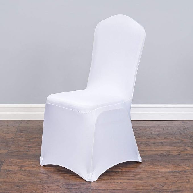 Linenlanding Set of 1/10/50Pcs Hotel Banquet Dining Spandex Stretch Chair Covers - Wedding Reception Banquet Party Restaurant, 17 Colors! (10, White) by LTC+LINENS
