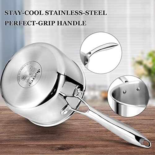 Duxtop Whole-Clad Tri-Ply Stainless Steel 3Qt Saucepan and 6.5Qt Stockpot Bundle - Image 3