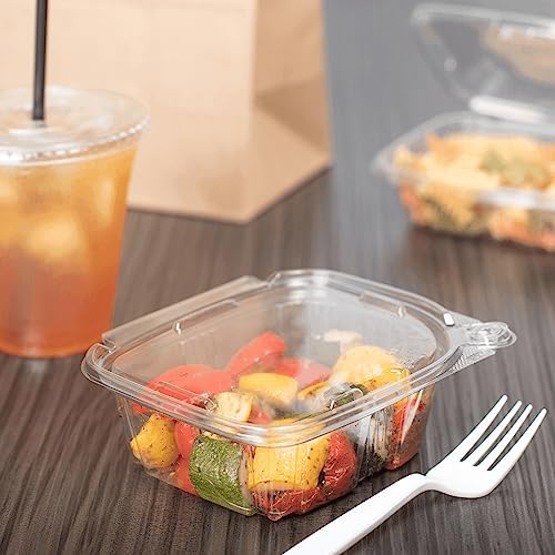 Karat 12oz PET Tamper Resistant Hinged Deli Container [200 ct] - Plastic Clamshell Food Containers, Easy Open Pull-Tab for Restaurants & Takeout - Image 3