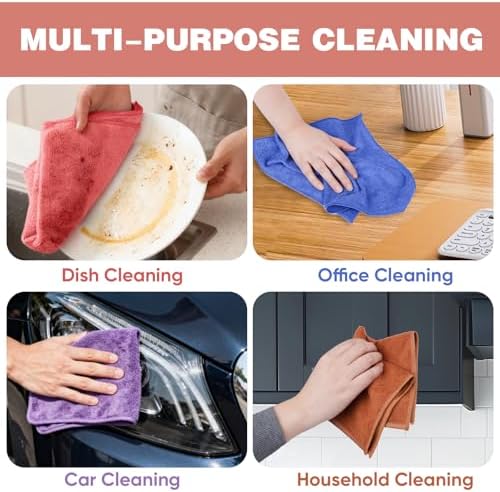 10 Colors Microfiber Cleaning Cloths, 400 Pack Assorted Cleaning Rags - Image 5