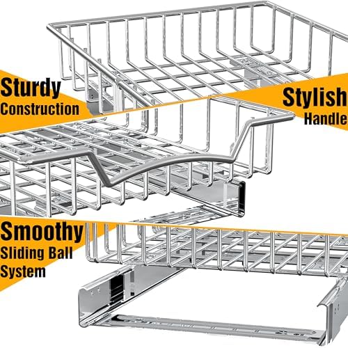 Simple Houseware Under Cabinet Pull Out Sliding Shelf Drawer, 18Dx11W - Image 6