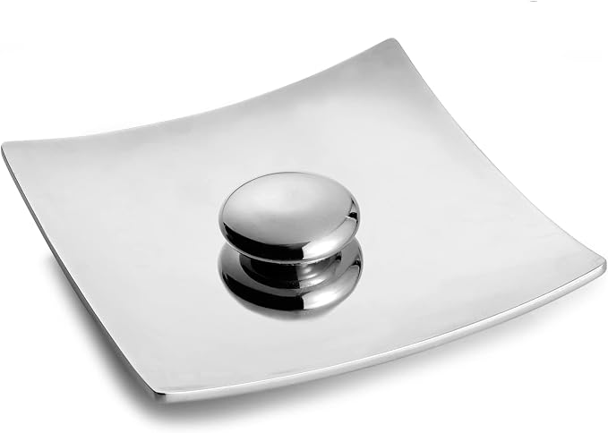 nambe Stone Napkin Holder for Kitchen Countertops | Use for Indoor and Outdoor Dining | Table Top Luncheon Napkin Tray for Parties, Weddings, and Events | Made of Metal Alloy | 8 x 8 inches - Image 2