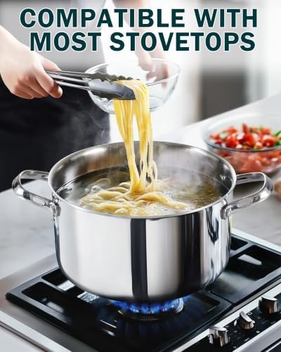 Cooks Standard Multi-Ply Clad 8 Quart Stainless Steel Stock Pot with Lid - Image 3