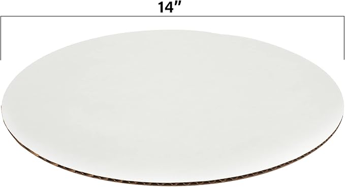 MT Products Corrugated White Cardboard Cake Board or Pizza Circle 14 inch - Sturdy Cake Base for Displaying Cakes, Bread and Desserts (15 Pieces) - Made in The USA - Image 2