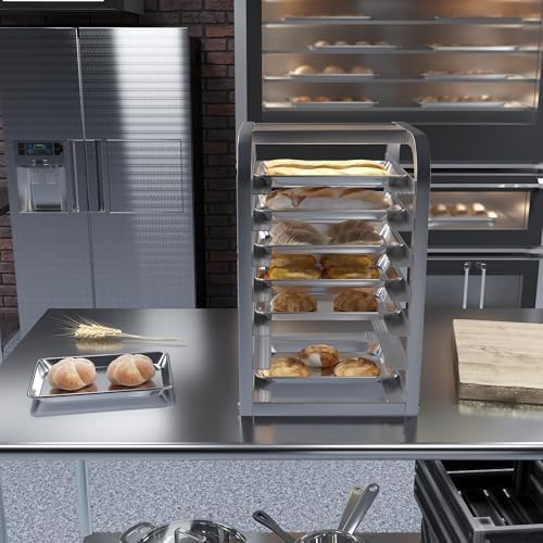 Pack of 12 | 10 in. x 13 in. Quarter Size Aluminum Bun. / Sheet Pan | Ideal for baking, roasting, cooling, prepping, or storing - a must-have in restaurants, bakeries, and busy kitchens. - Image 5