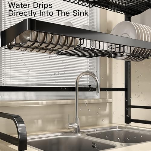 BOOSINY Over The Sink Dish Drying Rack, Extra Large Capacity Dish Drainer - Image 6