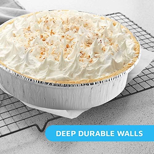 MontoPack 9” Round Aluminum Foil Pans with Clear Lids | Disposable Containers with Straight Walls for Storing, Baking, Meal Prep & Reheating | Freezer & Oven Safe, Recyclable | 40 Pack of Tins - Image 2