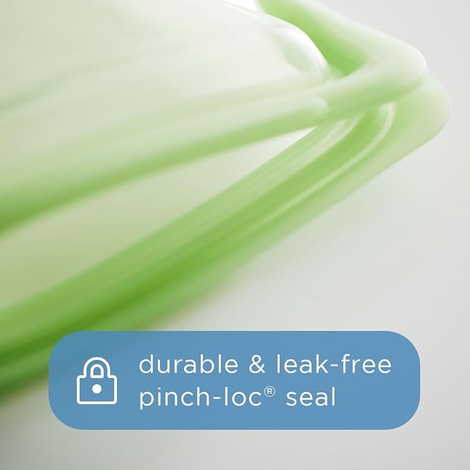 Stasher Silicone Reusable Storage Bag, Bundle 4-Pack Lunch (Clear+Aqua) | Food Meal Prep Storage Container | Lunch, Travel, Makeup, Gym Bag | Freezer, Oven, Microwave, Dishwasher Safe, Leakproof - Image 4
