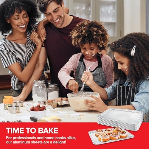 Stock Your Home Aluminum Pans Cookie Sheet Baking Pans (15 Pack) Disposable Foil Trays - Reusable and Durable Nonstick Baking Sheets – Disposable Cookie Pans - Image 7