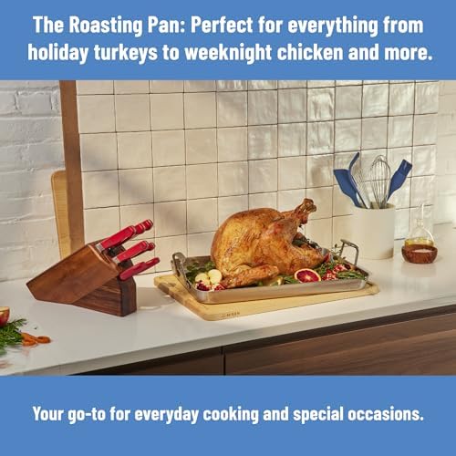 Misen Stainless Steel Roasting Pan with Handles - Versatile 5-Ply Design, Easy Grip Handles, Multi-Functional Cooking, Ideal for Baking, Searing, & Roasting, Superior Heat Conduction, Premium - 13" - Image 4